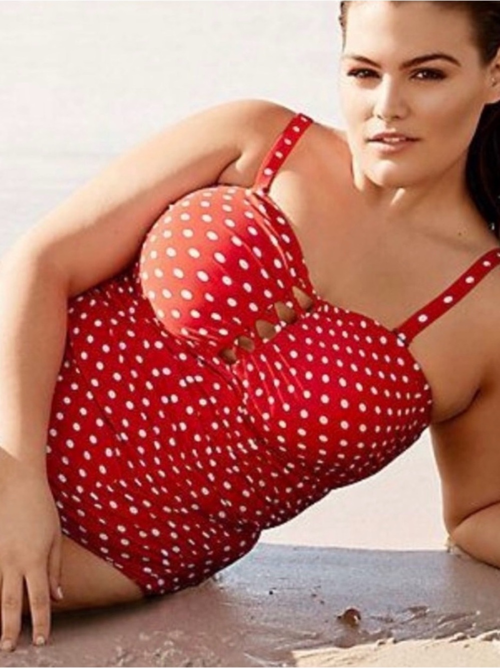 Torrid Red Polka Dot One-Piece Swimsuit